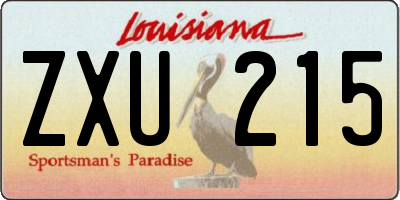 LA license plate ZXU215