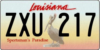 LA license plate ZXU217
