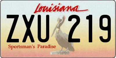 LA license plate ZXU219