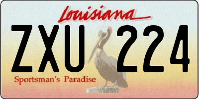 LA license plate ZXU224