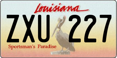 LA license plate ZXU227