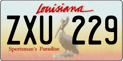 LA license plate ZXU229