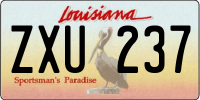 LA license plate ZXU237