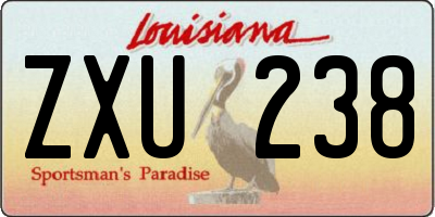 LA license plate ZXU238