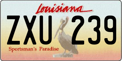 LA license plate ZXU239