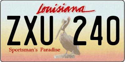 LA license plate ZXU240
