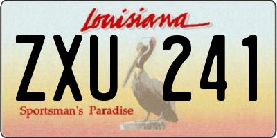 LA license plate ZXU241