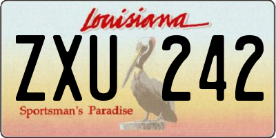 LA license plate ZXU242