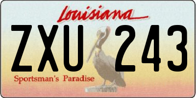 LA license plate ZXU243