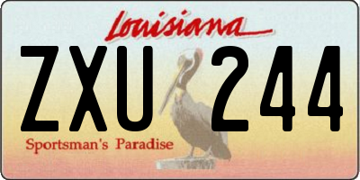 LA license plate ZXU244