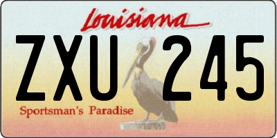 LA license plate ZXU245