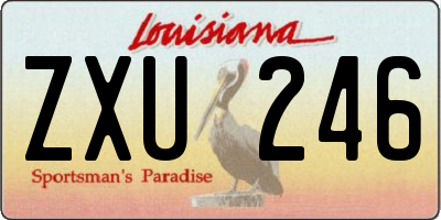 LA license plate ZXU246