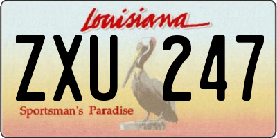 LA license plate ZXU247