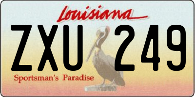LA license plate ZXU249