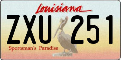 LA license plate ZXU251