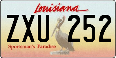 LA license plate ZXU252