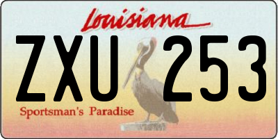 LA license plate ZXU253
