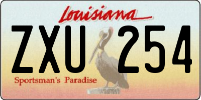 LA license plate ZXU254