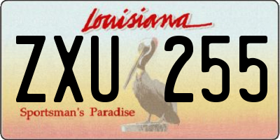 LA license plate ZXU255