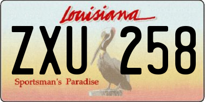 LA license plate ZXU258