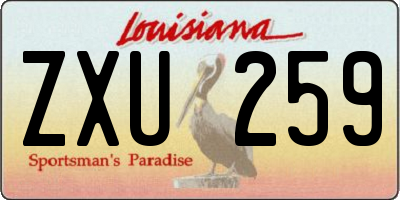 LA license plate ZXU259