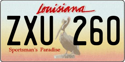 LA license plate ZXU260