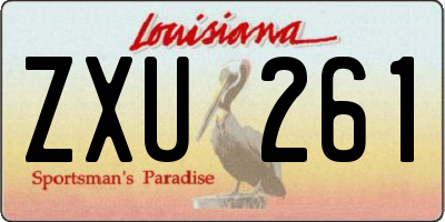 LA license plate ZXU261