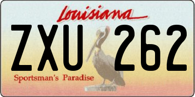 LA license plate ZXU262