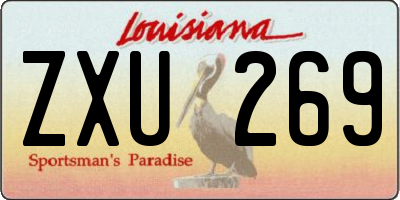 LA license plate ZXU269