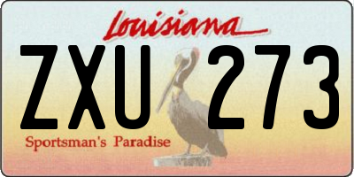 LA license plate ZXU273