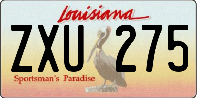 LA license plate ZXU275