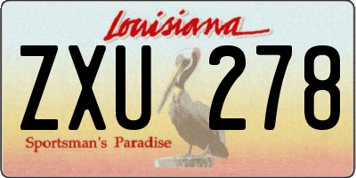 LA license plate ZXU278