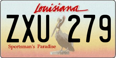 LA license plate ZXU279