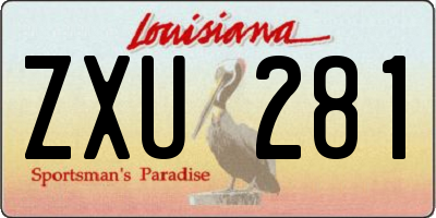 LA license plate ZXU281
