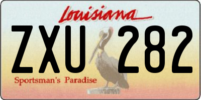 LA license plate ZXU282