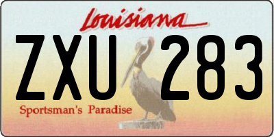 LA license plate ZXU283