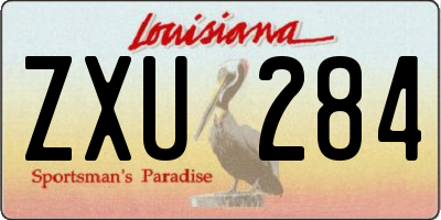 LA license plate ZXU284