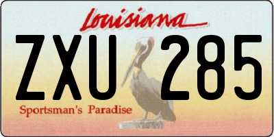 LA license plate ZXU285
