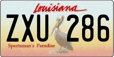 LA license plate ZXU286