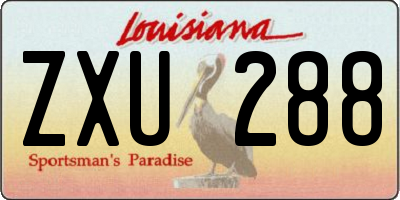 LA license plate ZXU288