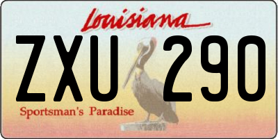 LA license plate ZXU290