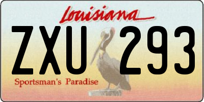 LA license plate ZXU293