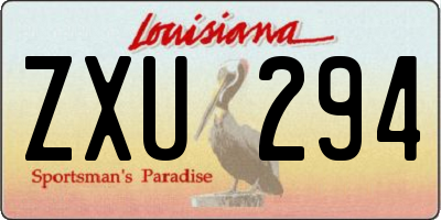 LA license plate ZXU294