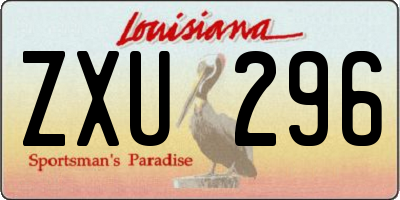 LA license plate ZXU296