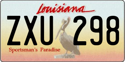 LA license plate ZXU298