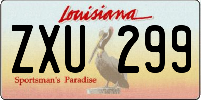 LA license plate ZXU299
