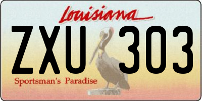 LA license plate ZXU303