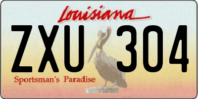 LA license plate ZXU304