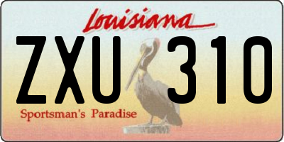 LA license plate ZXU310