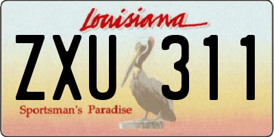 LA license plate ZXU311